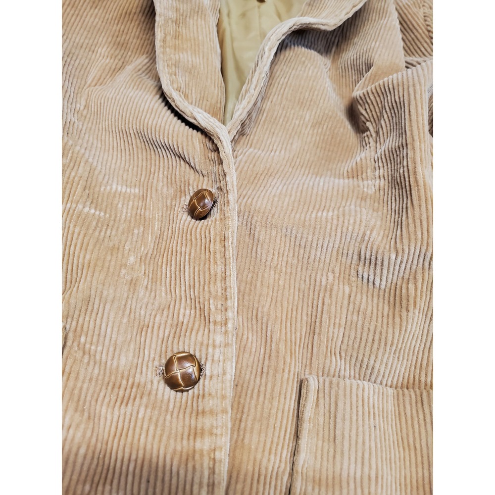 Vintage Tan Corduroy Jacket Blazer Women Small Boho Chic Retro Classic Festival - Picture 3 of 10